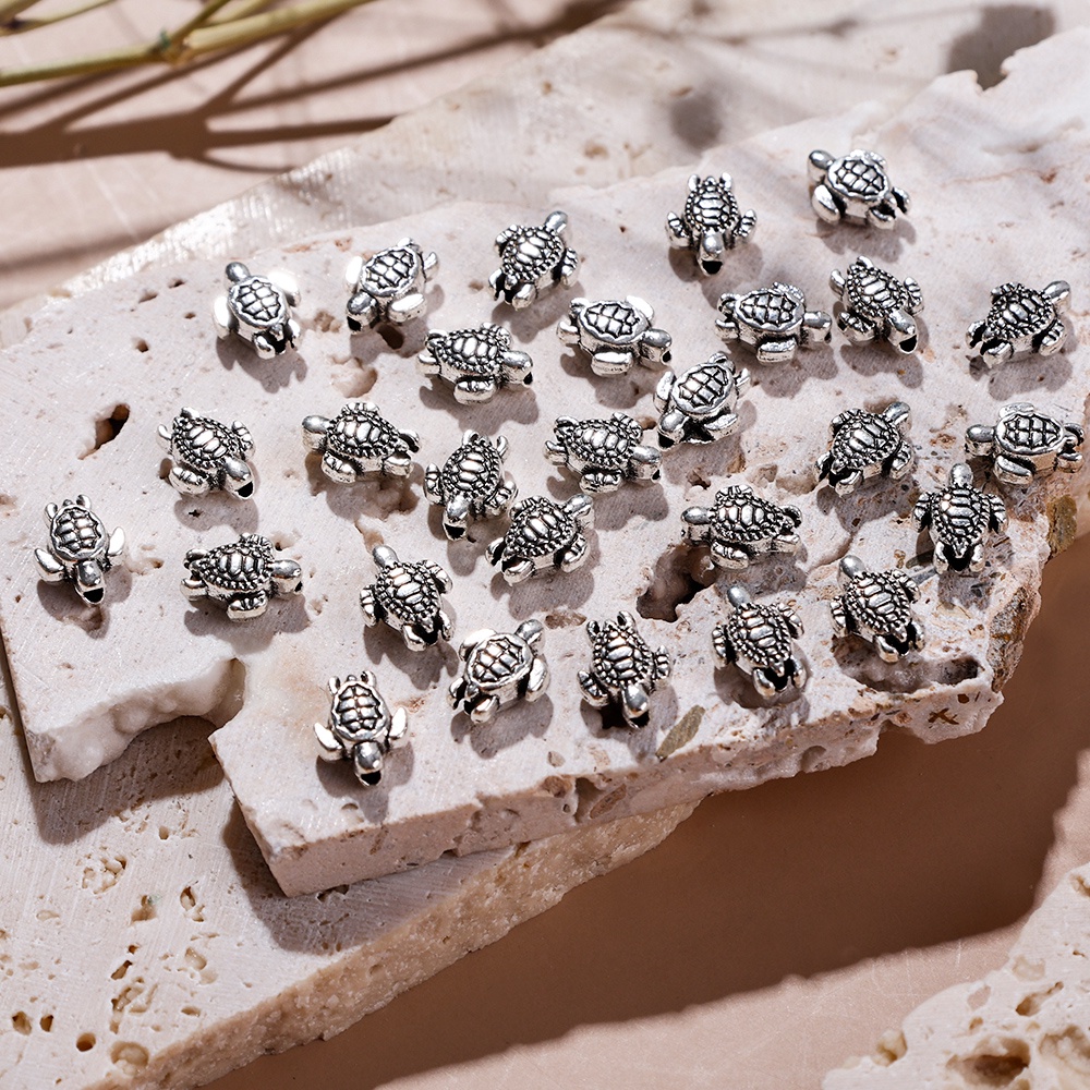 Set 80 Hạt Xâu Chuỗi 9mm Hình Rùa Biển Làm Trang Sức