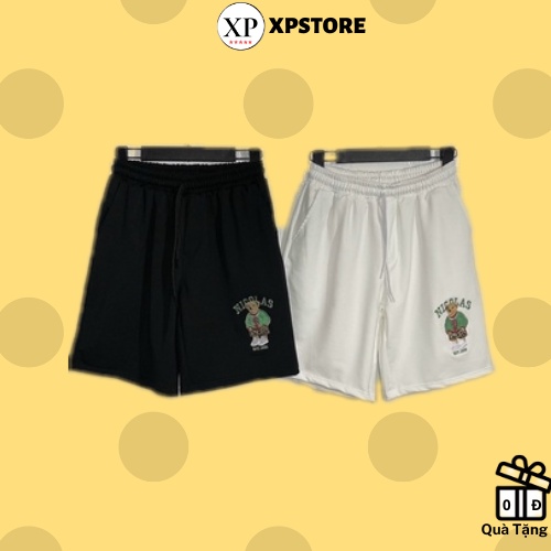 Quần Short Nam Nữ - Quần Short thêu Gấu unisex (Ảnh thật)