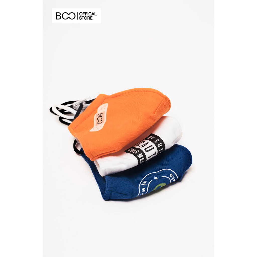 [Mã FASHIONMALLT4 giảm tới 30K đơn 150K] Combo 3 Khẩu Trang Vải Kháng Khuẩn Trẻ Em BOO In Graphic Cute