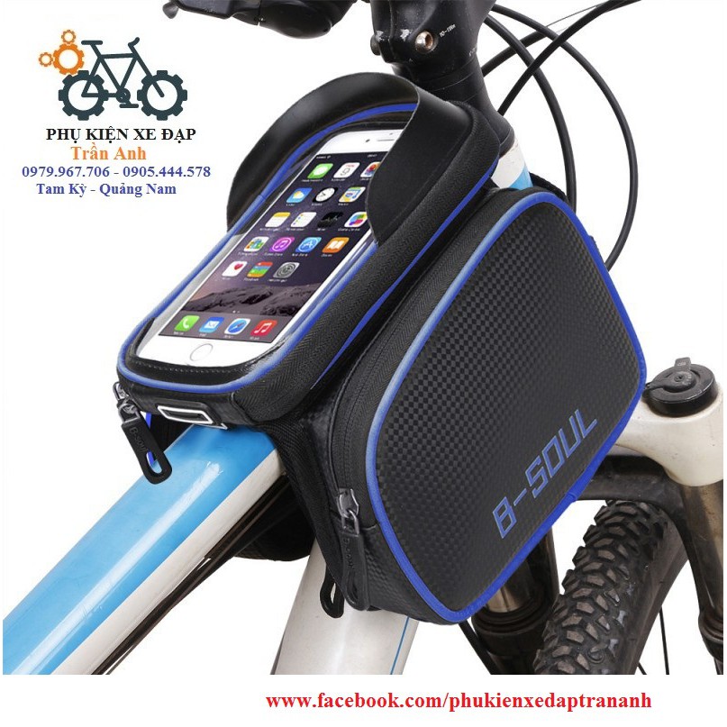 Túi đôi treo sườn xe đạp B-Soul có kệ điện thoại | BigBuy360 - bigbuy360.vn