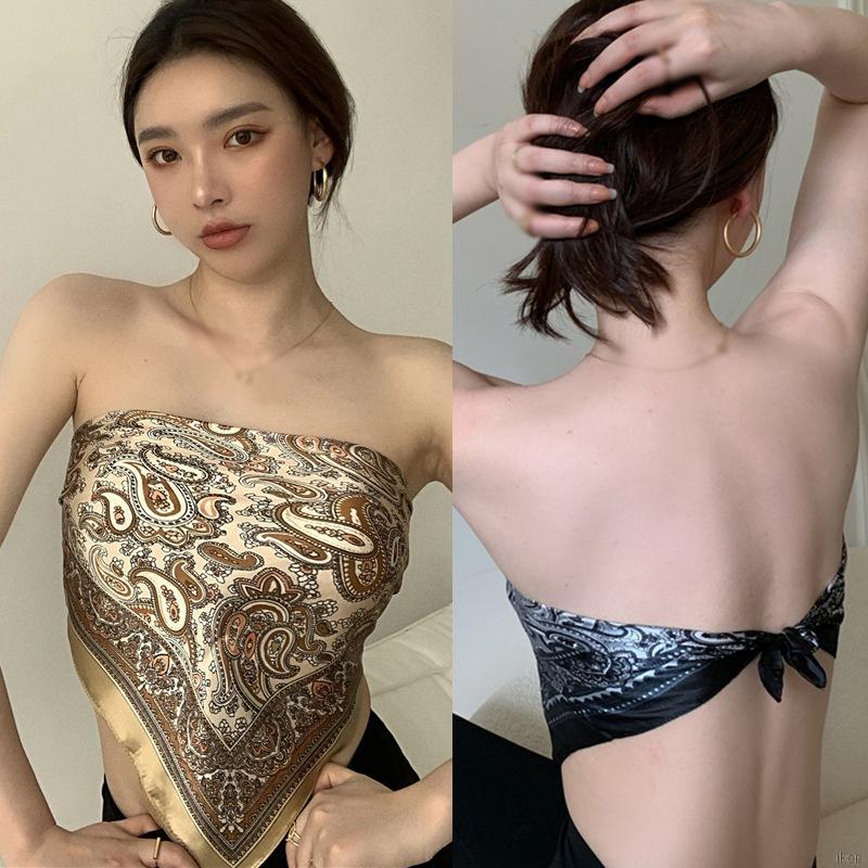 Áo Lửng Hai Dây In Họa Tiết Quyến Rũ Dành Cho Nữ