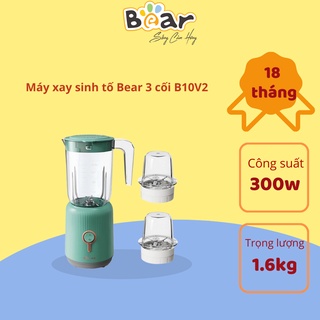 Máy xay đa năng 3 cối xay sinh tố, xay thịt, xay thực phẩm khô bảo hành 18 tháng chính hãng bear bl-b10v2