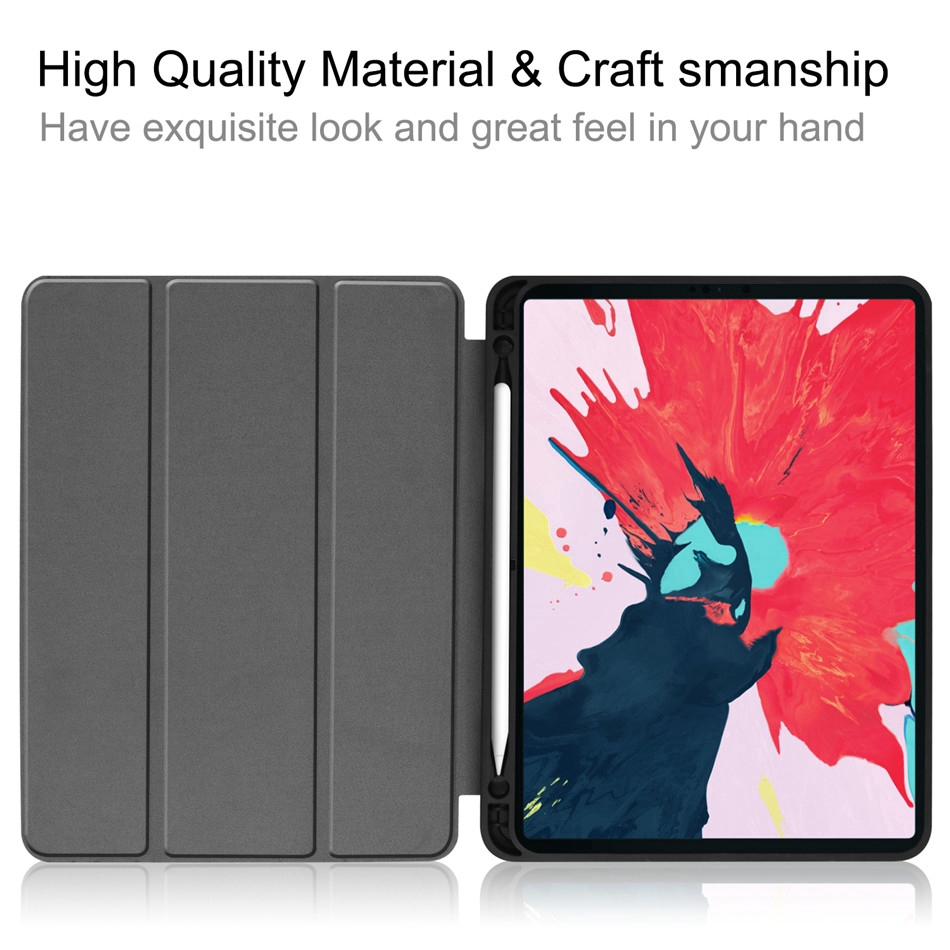 Apple iPad Pro 11 inch 2020 2nd 2018 9.7 2017 Air 3 2 1 10.2 7th Smart Thin TPU Case Fabric Pattern Cover with Pen Holder