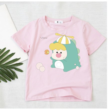 Áo thun cotton dày dặn cho bé trai-bé gái-in hình dễ thương
