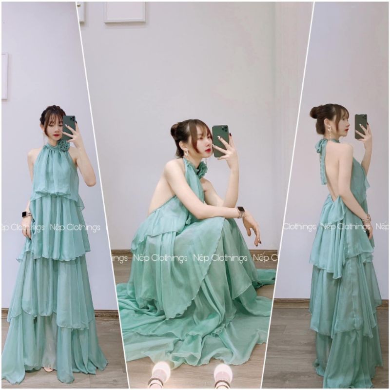SALE VÁY MAXI CỔ YẾM