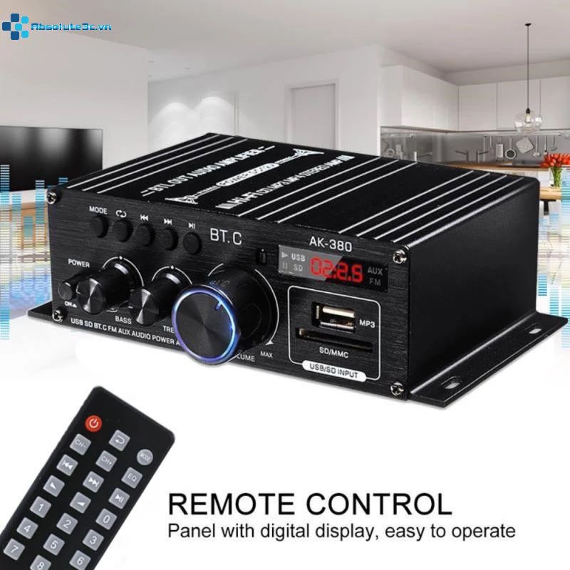 400W 12V Xe HIFI Âm Thanh Stereo Điện Khuếch Đại Kỹ Thuật Số HIFI Mini Stereo Âm Thanh AMP USB FM Mic Nhà xe VVV