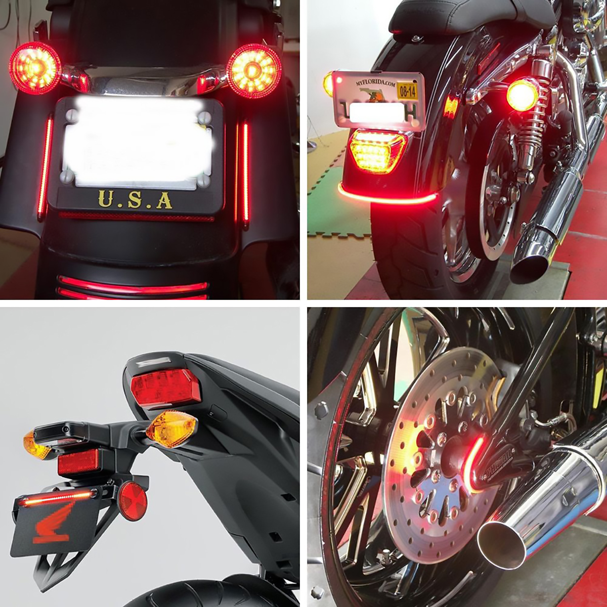 Dải đèn xe máy cao cấp gồm 48 bóng đèn LED cho xanh xe sau