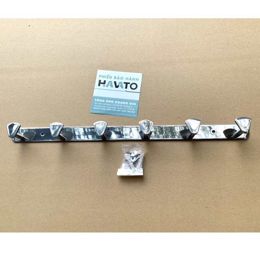Móc treo quần áo gắn tường nhà tắm loại dày 5 móc đánh bóng sáng