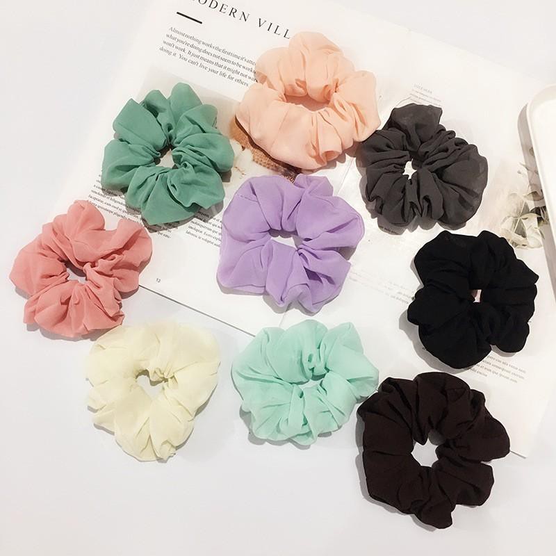 DÂY CỘT TÓC VẢI SCRUNCHIES CÁT HÀN MỎNG, LỤA MỎNG - CHẤT CHIFFON ( BẢNG 2)