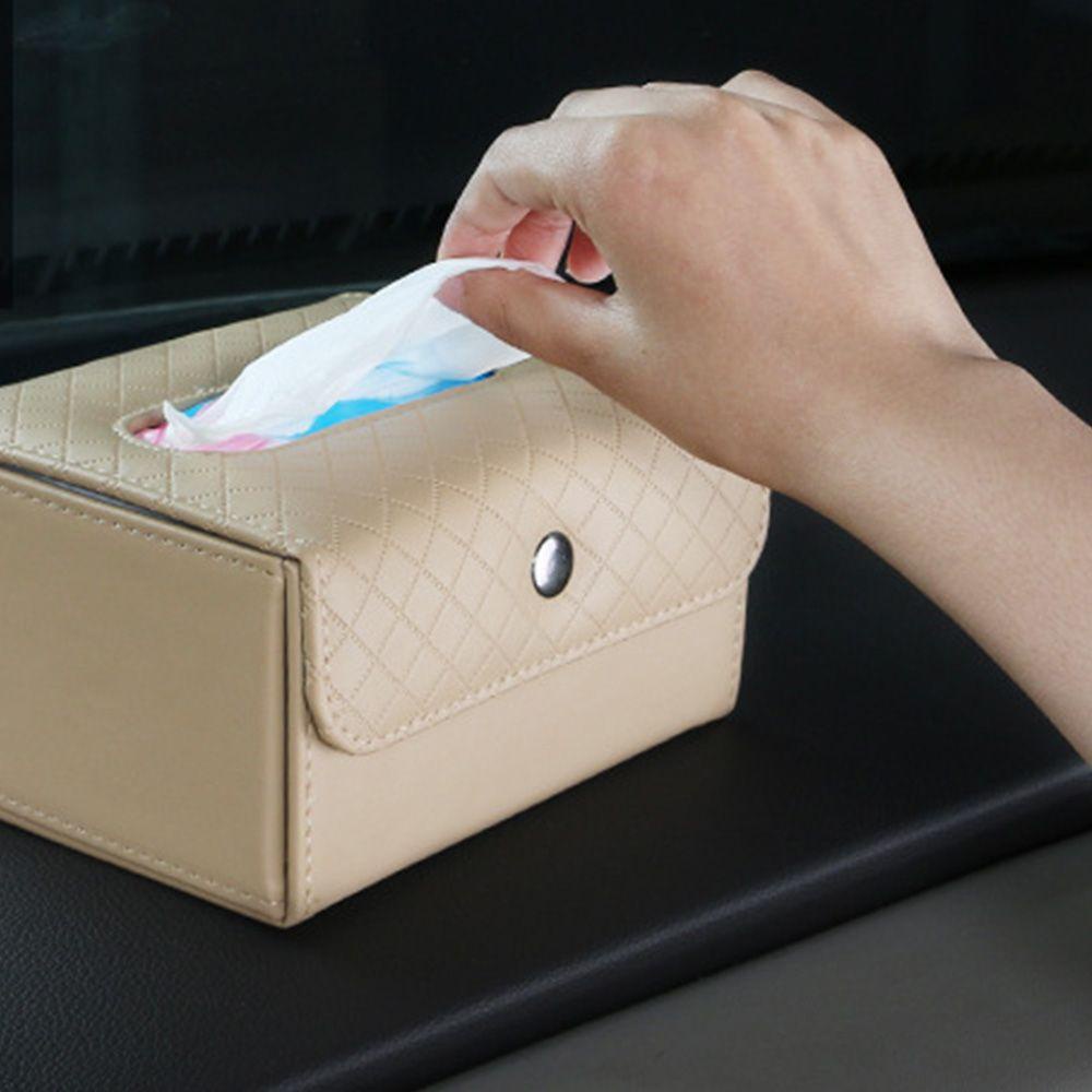 Hộp Đựng Khăn Giấy Bằng Da PU Gắn Ghế Ngồi Xe Hơi Tiện Dụng Ốp