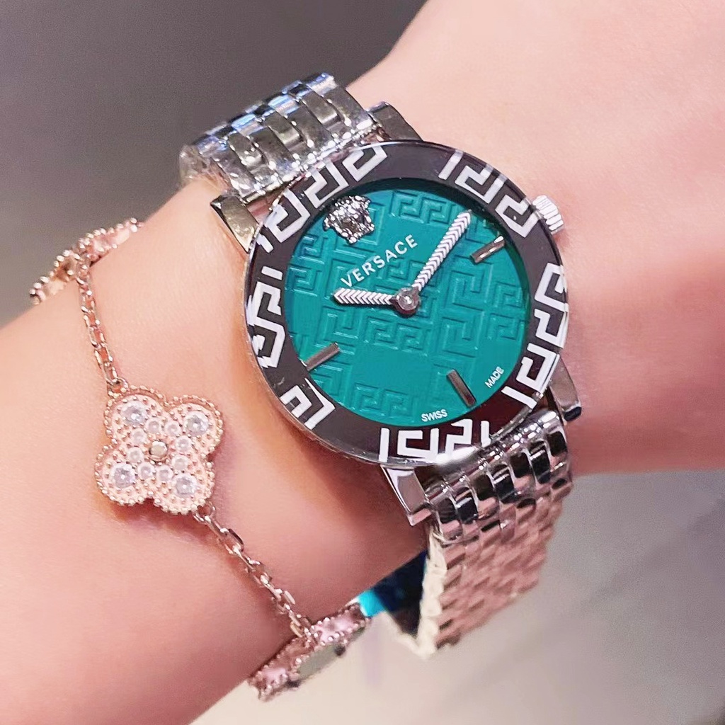 Đồng hồ nữ bằng thép không gỉ màu vàng hồng VERSACE Đồng hồ nữ thời trang công sở thông thường
