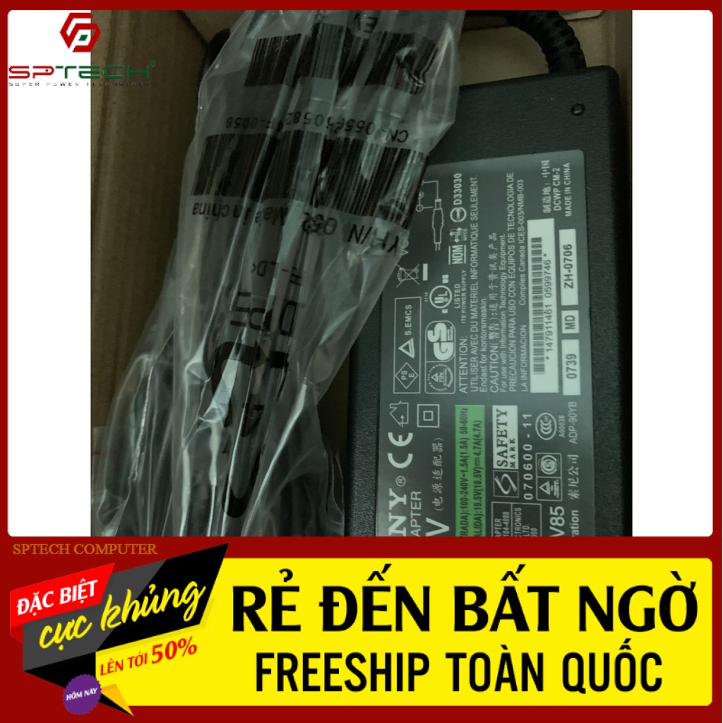 Sạc Laptop SONY 19.5V 4.7A  💎𝓕𝓡𝓔𝓔𝓢𝓗𝓘𝓟💎ADAPTER LAPTOP  SONY 19.5V–4.7A BẢO HÀNH 06 THÁNG