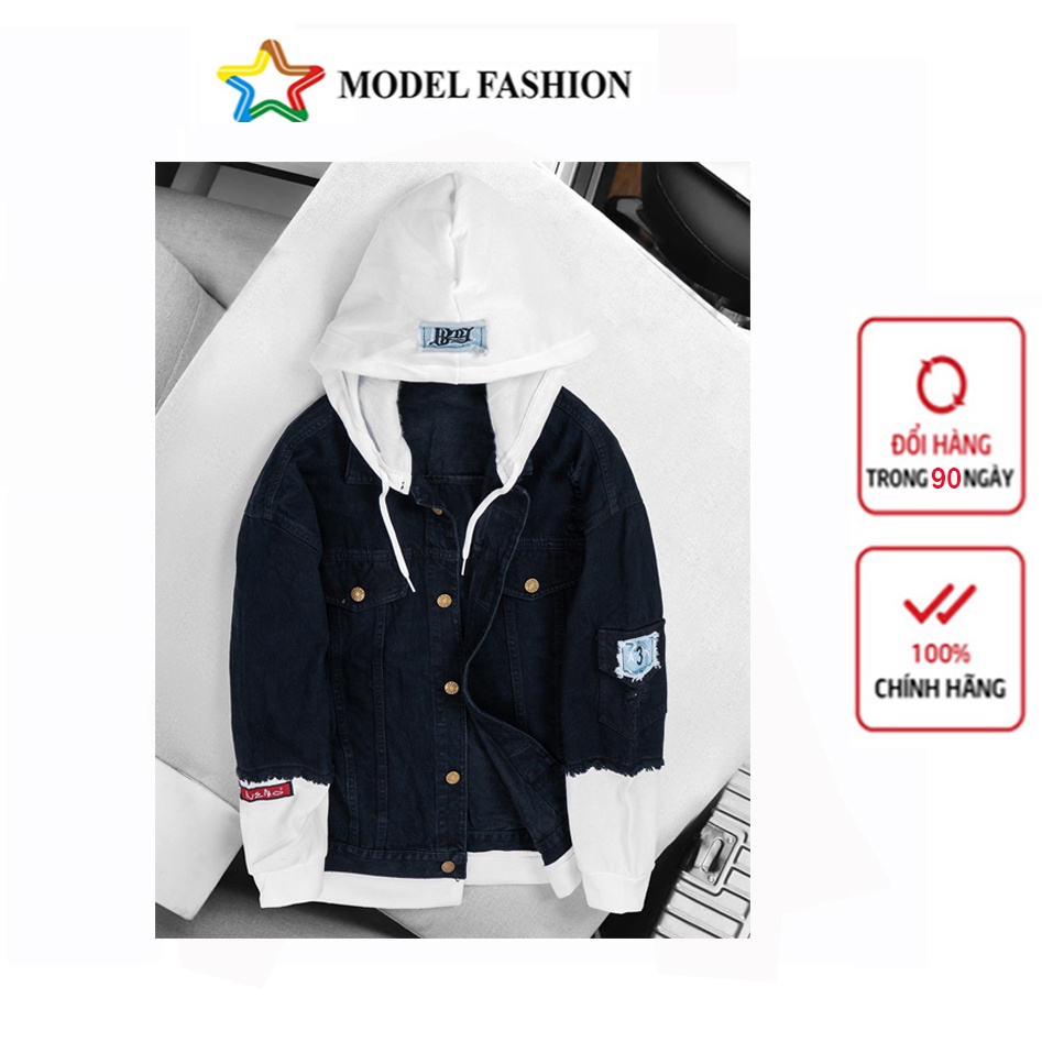 Áo Khoác Jean Denim Jacket Nam Có Mũ Jean Cao Cấp 2 Màu Form Rộng Basic Unisex Thời Trang Hàn Quốc