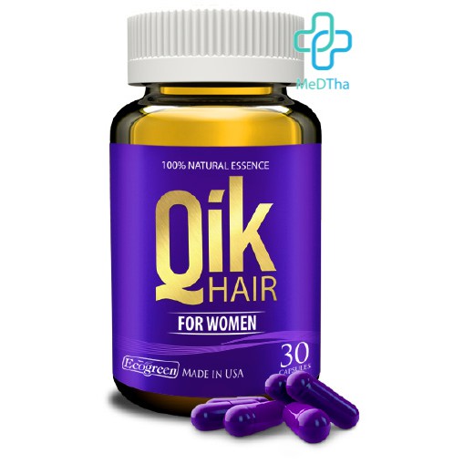 QiK HAIR (Ecogreen) - Thúc đẩy tế bào mầm tóc, giảm rụng tóc, mọc tóc chắc khỏe [Chính Hãng]