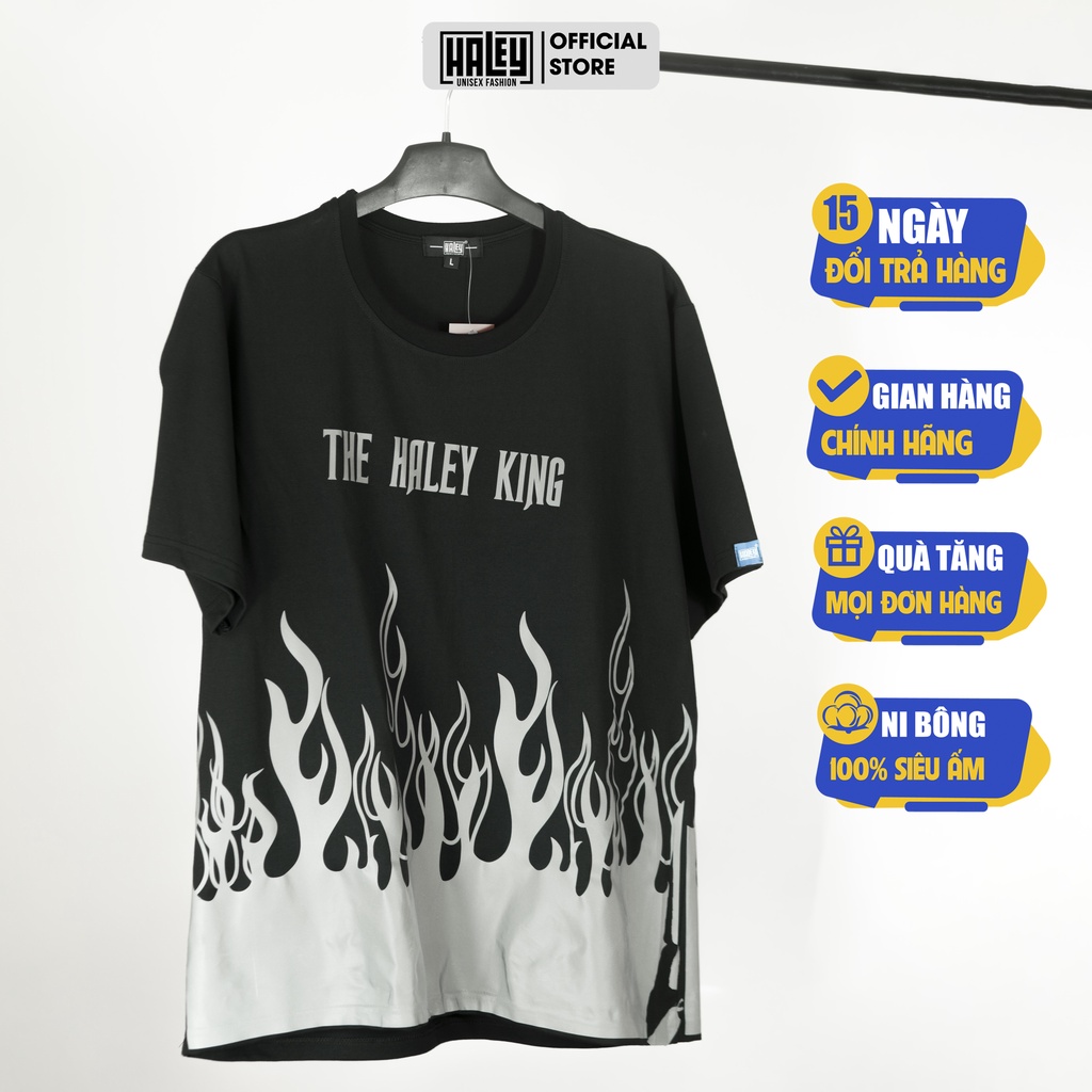 Áo Thun phông Nam Nữ TN74 The HALEY King Unisex Tay Lỡ Form Rộng Street wear Phản Quang cá tính cool ngầu
