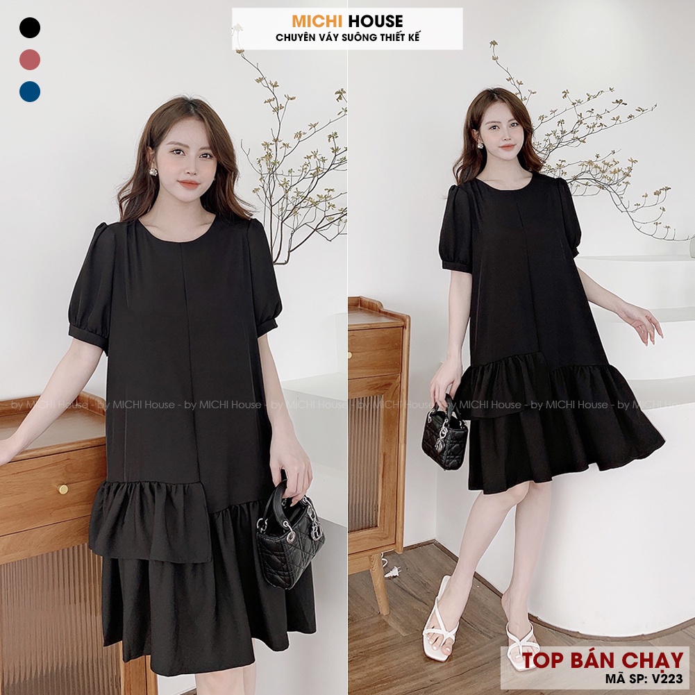 Đầm Suông Đuôi Cá Dáng Rộng MICHI House - VS223 Váy Xuông Ngắn Cổ Tròn Freesize | BigBuy360 - bigbuy360.vn