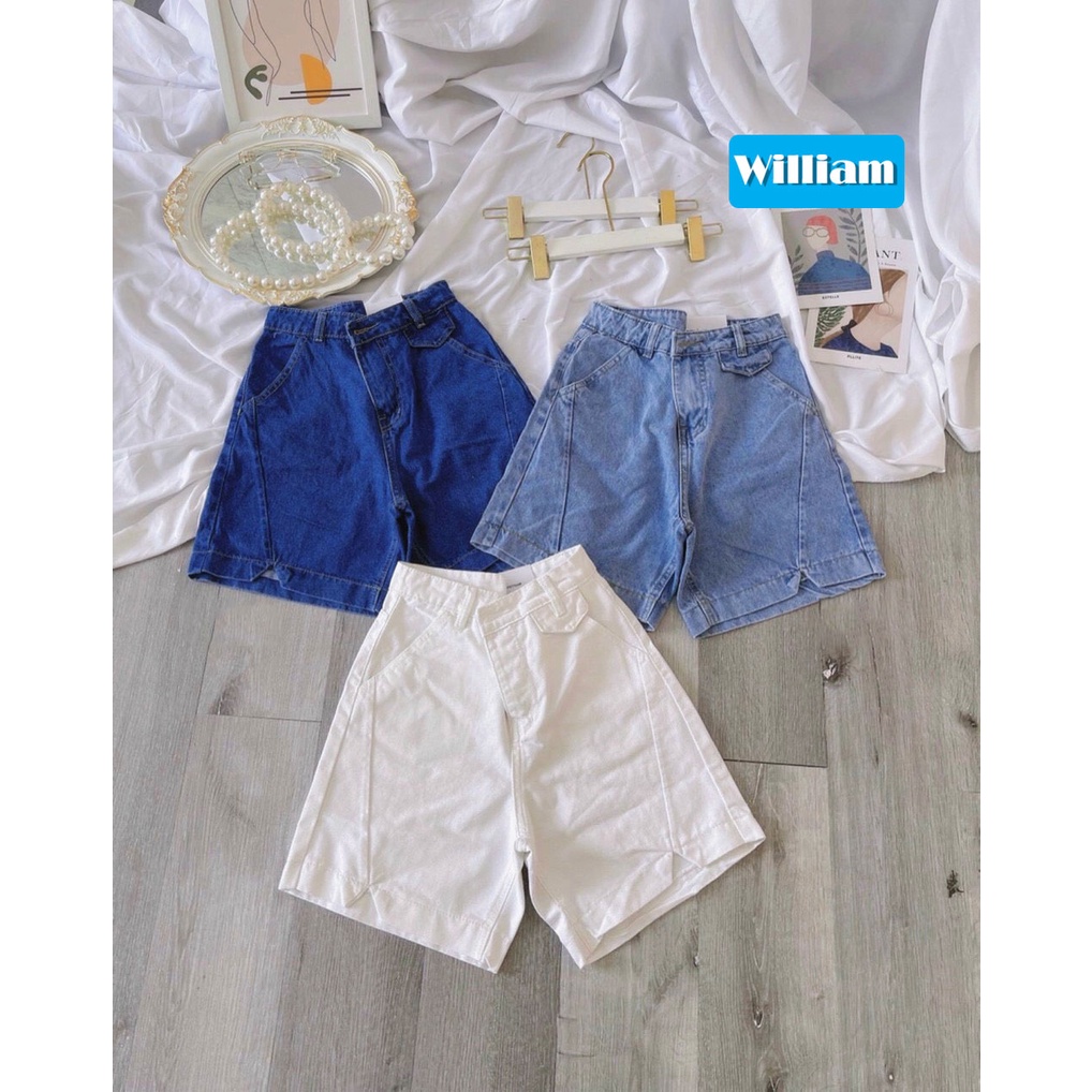 [FREESHIP_50K] Quần jean ngố nữ lưng cao phối kiểu độc đáo, chất vải denim bền đẹp William - AT157