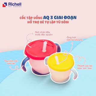 Cốc tập uống 3 giai đoạn RICHELL cho bé từ 6 tháng nội địa NHẬT