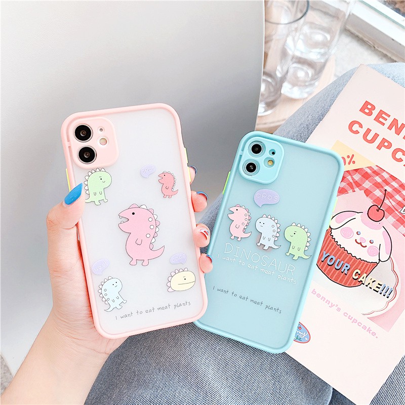Ốp lưng iphone Dino ngáo nhám viền nổi cong 5/5s/6/6plus/6s/6splus/7/7plus/8/8plus/x/xr/xs/11/12/pro/max/plus/promax | BigBuy360 - bigbuy360.vn