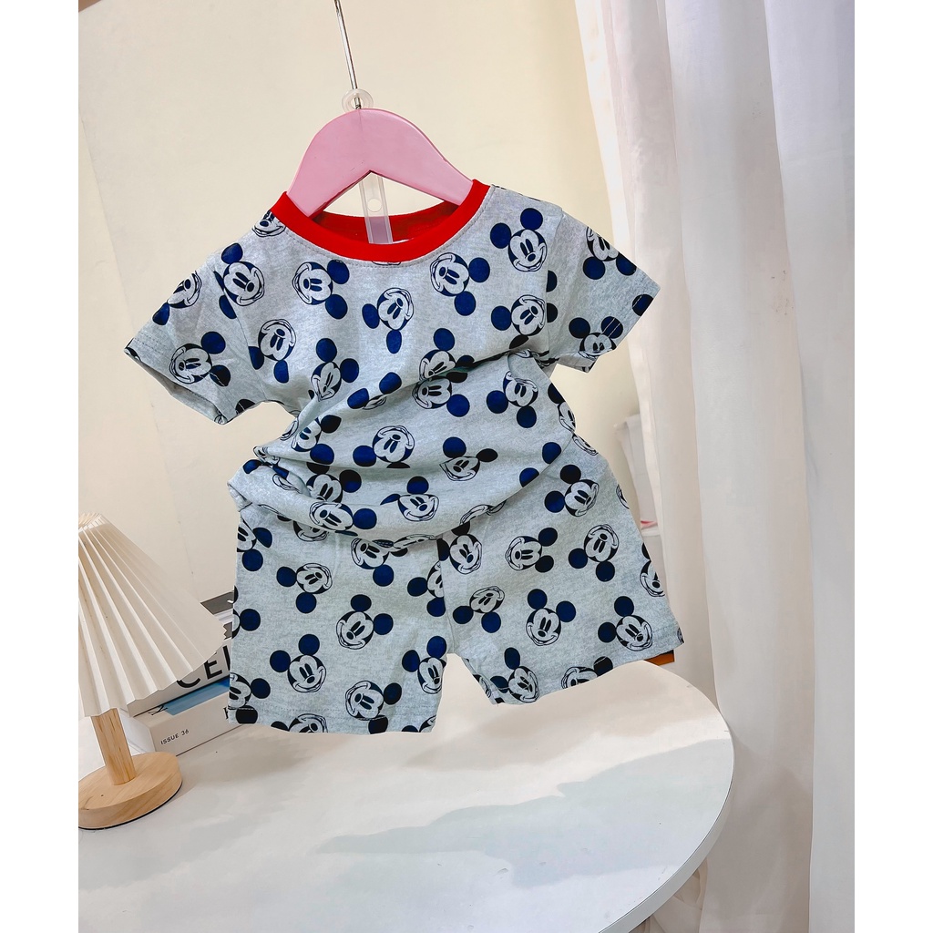 Bộ thun ngắn Bigbaby họa tiết dễ thương nhiều mẫu chất thun cotton mềm cho bé trai 11-22kg