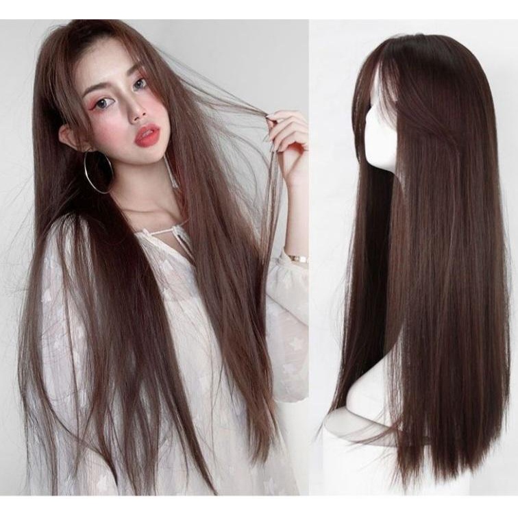 Tóc Giả Nguyên Đầu Hai Mái Hất Thẳng (Tặng Kèm Mũ Lưới) QiQiShop