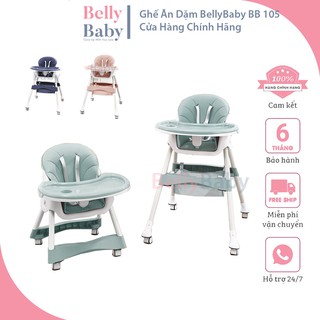 { FREESHIP } Ghế Ăn Dặm BellyBaby BB105 Phiên Bản 2021 FULL Phụ Kiện - Có Bánh Xe - An Toàn - Tiện Lợi - BellyBaby
