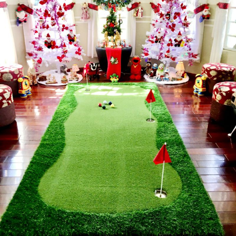 Thảm tập putting Golf [1,3m x 2,8m]: Gồm 3 hố cờ inox, Chất lượng cao, Đàn hồi tốt, Sản xuất mới.