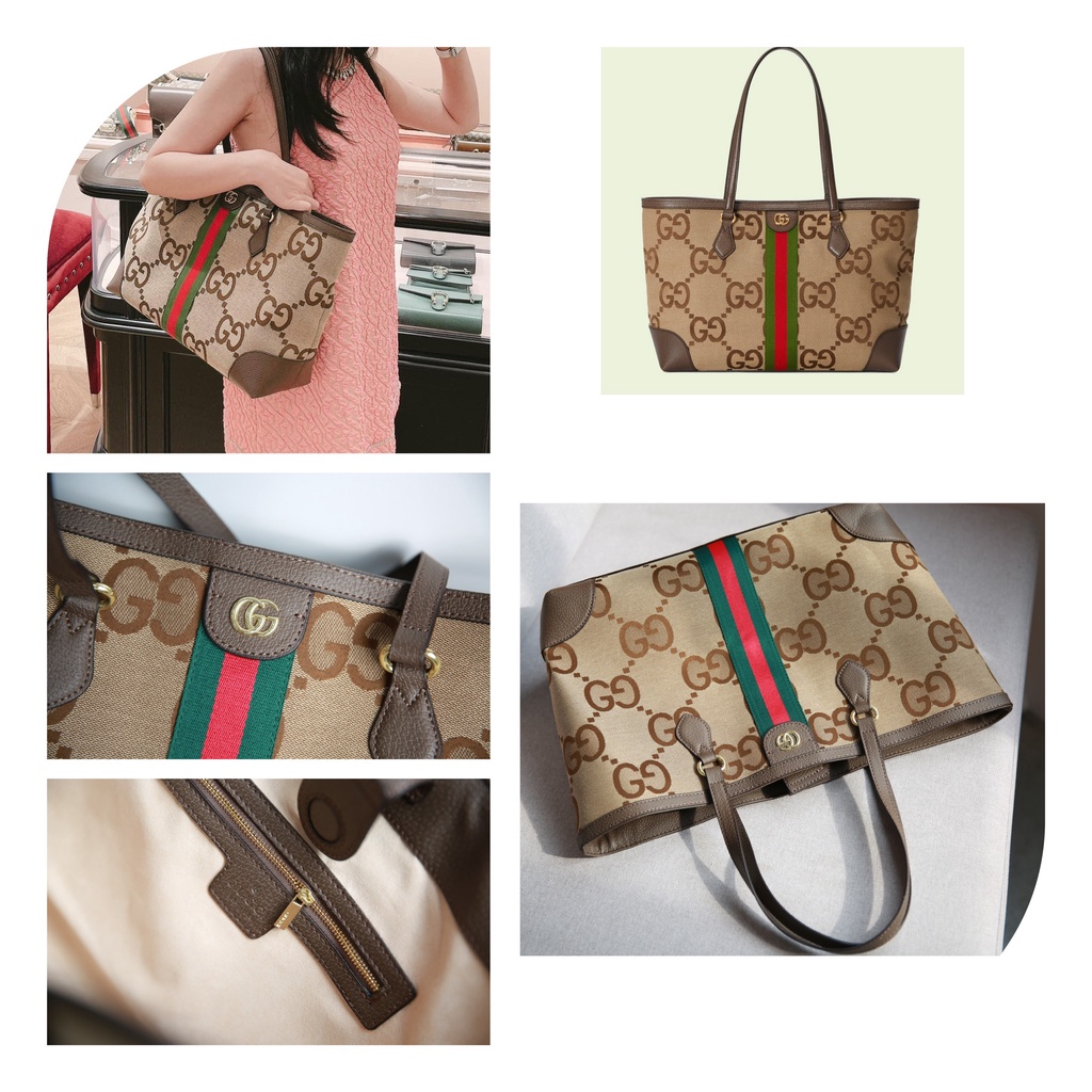 Túi xách công sở 𝘎𝘊 neverful Ophidia shopping bag 2in1 kèm ví khóa kéo nhiều màu