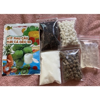 Set nguyên liệu trà thái xanh nấu 3L nước -trân châu đen- trân châu giòn