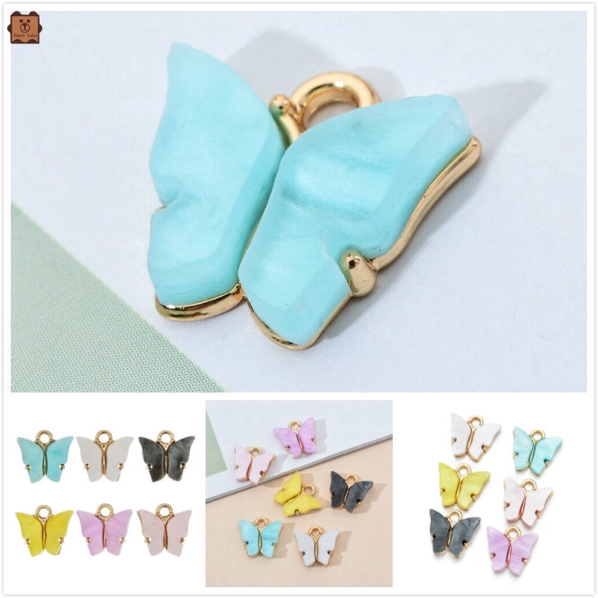 Set 10 mặt dây chuyền hình bươm bướm bằng acrylic