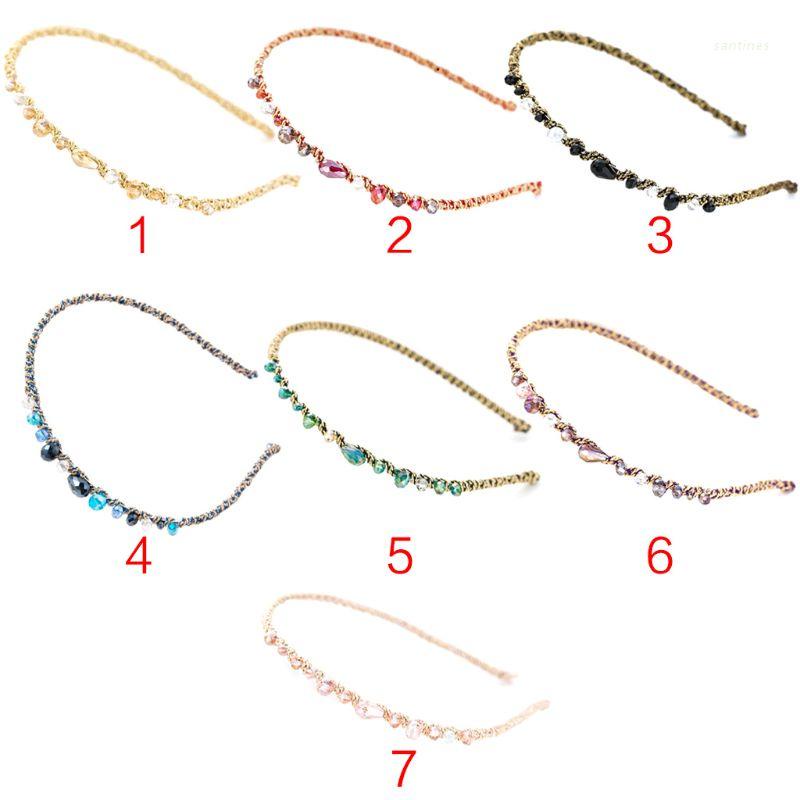 Cài tóc đính đá pha lê giả màu sắc tương phản lấp lánh phong cách Hàn Quốc sang trọng cho nữ