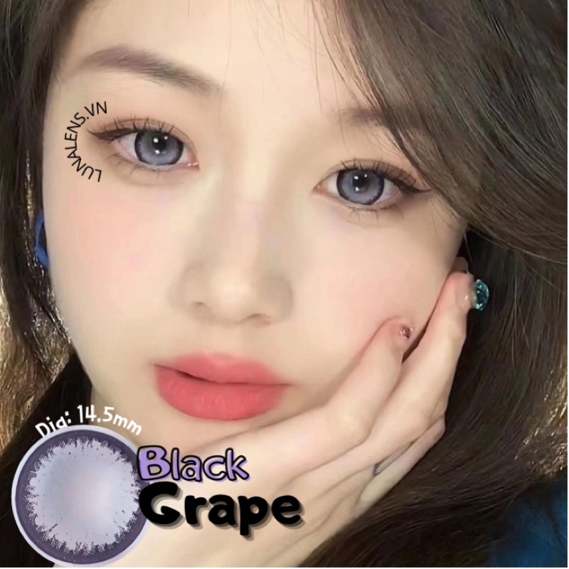 MỘT ĐÔI KÍNH ÁP TRÒNG MÀU XÁM ÁNH TÍM BLACK GRAPE LENS CÓ ĐỘ CẬN SIÊU ÊM SIÊU MỀM NỘI ĐỊA TRUNG QUỐC