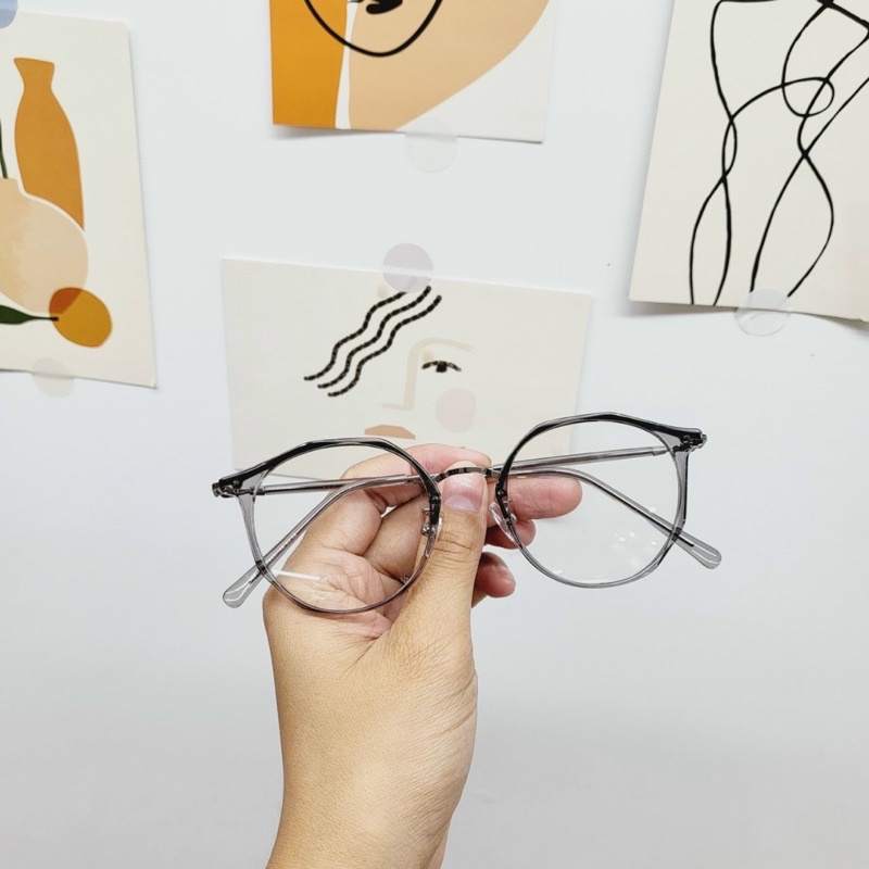 Kính kim loại cao cấp 22641, kính giả cận thời trang Jolie eyewear chống ánh sáng xanh, UV400