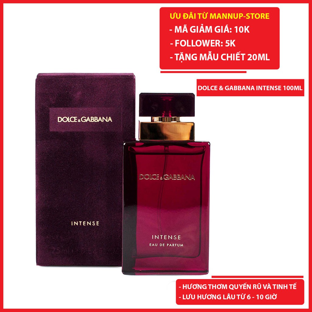 Nước Hoa Nữ Thơm Lâu Dolce Gabbana Intense 100ml - Hương Thơm Quyến Rũ, Tinh Tế Và Bí Ẩn