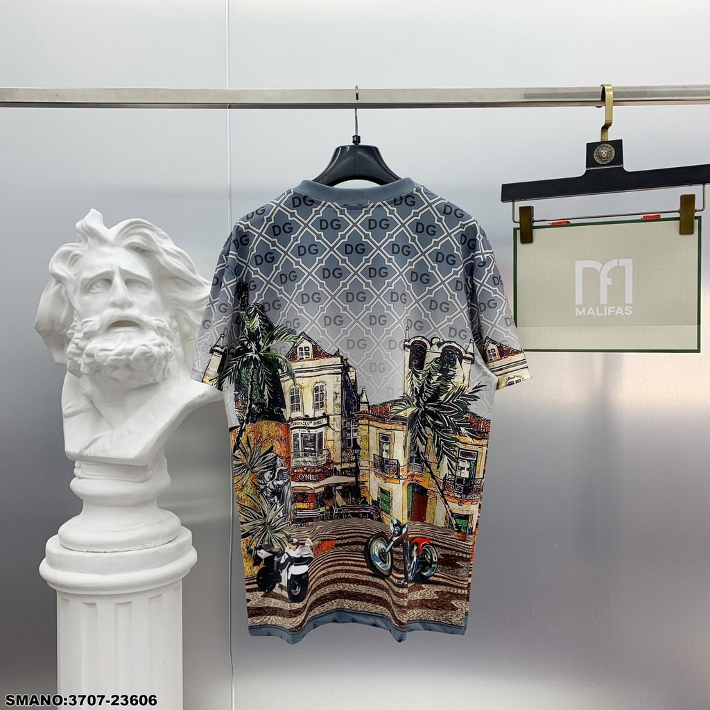 Áo phông Nam DG In Hình Phố Cổ Cực Hot.Áo Cộc Nam Dolce Gabana In Họa Tiết Chất cotton Thoáng mát -MINH TÂY STORE