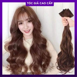 Tóc giả kẹp xoăn sóng làm dày tóc [GIÁ SỈ] combo 3 dải kẹp, sợi tơ cao cấp mềm đẹp.