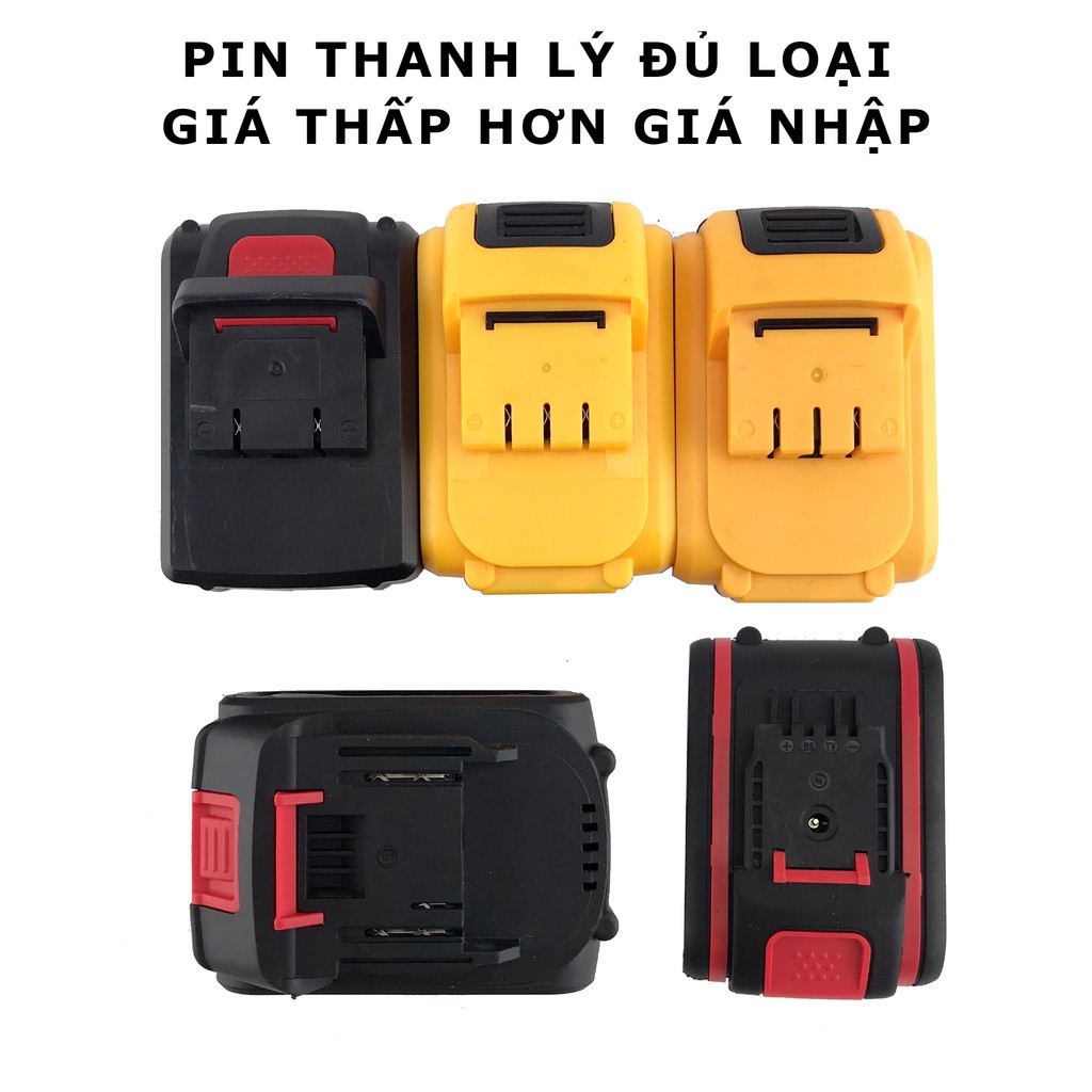 Pin li-ion thanh lý dùng cho máy khoan pin, máy bắt vít 12v, 21v, 24v, 26v, 36v, 118v....