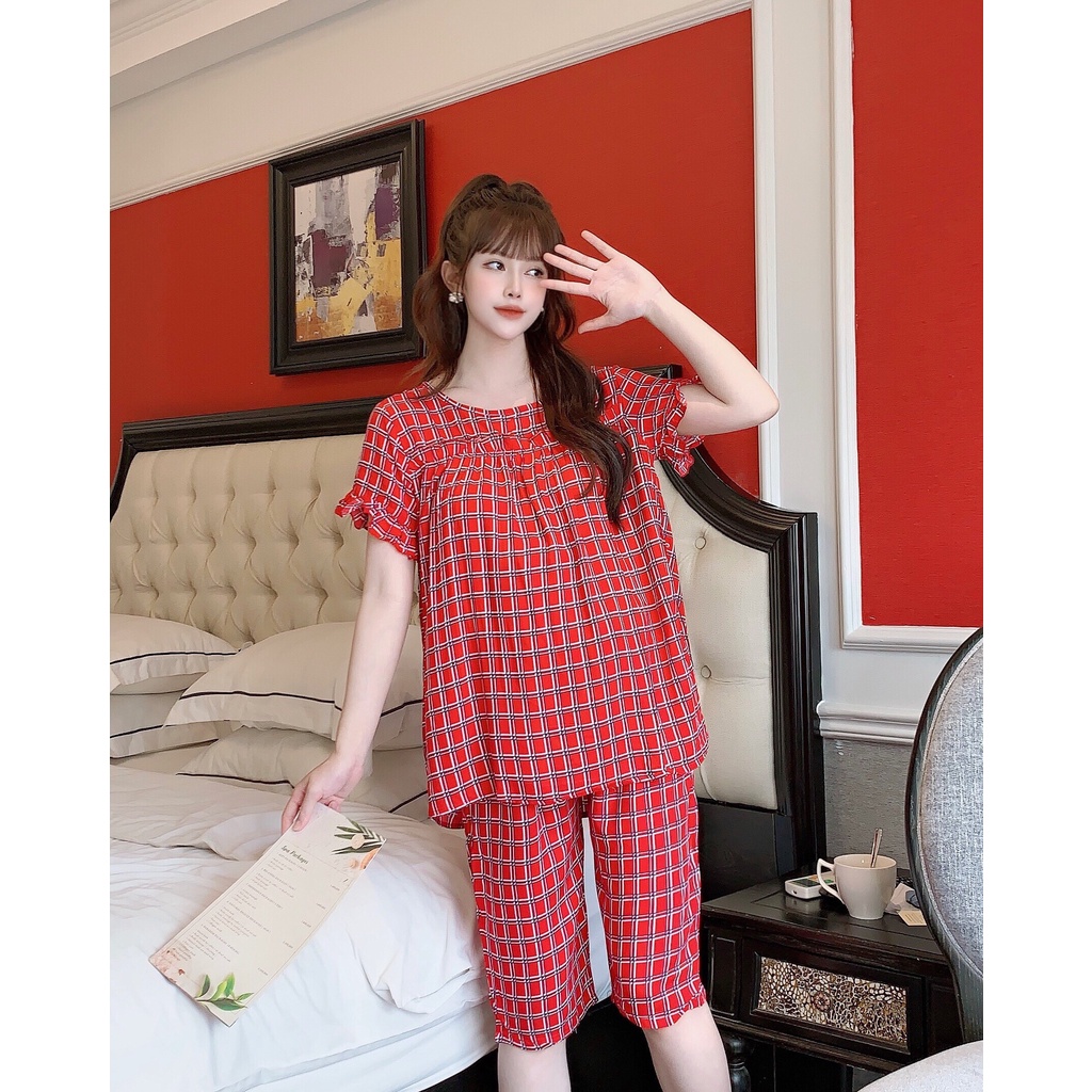 Bộ đồ Bầu mặc nhà lửng | Chất Lanh siêu mát - Free size 45-62kg