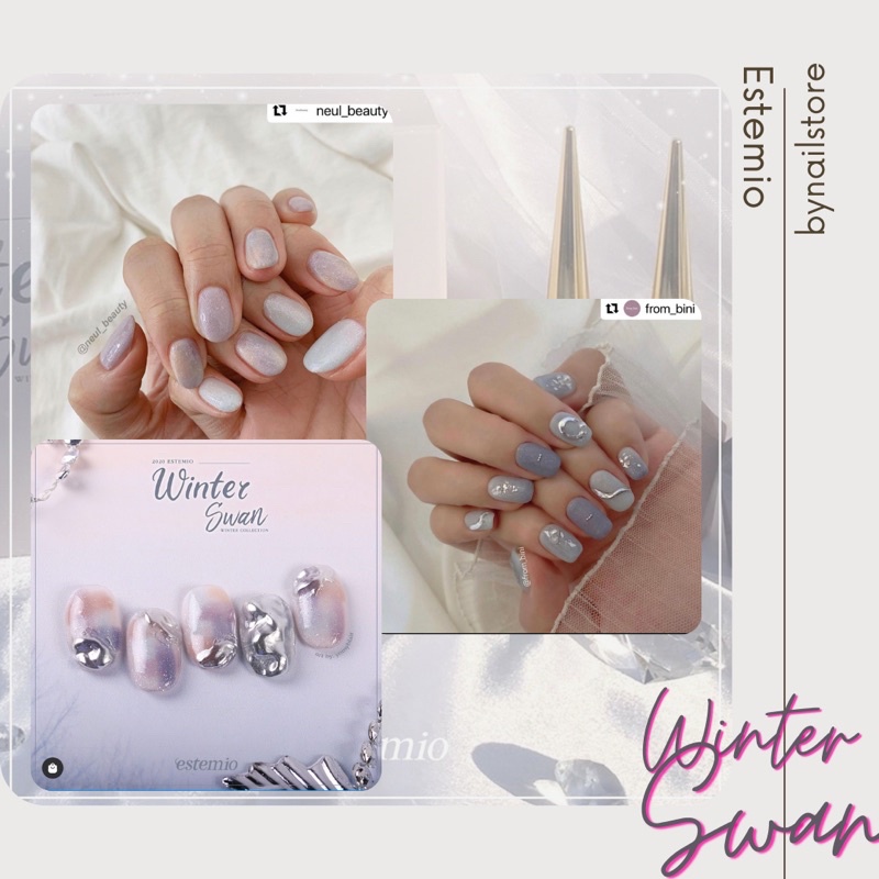 [Estemio] Sơn gel thạch nhũ cao cấp Hàn Quốc Estemio collection Winter Swan [TÁCH SET - GIÁ 1 CHAI]