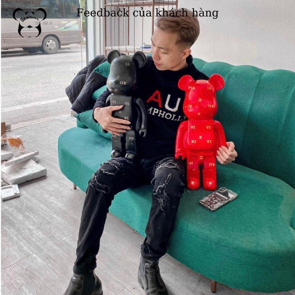 Bearbrick, gấu bearbrick 50cm cỡ vừa, mẫu LV la mã đủ 5 màu chất liệu nhựa cao cấp - Chin Official Store