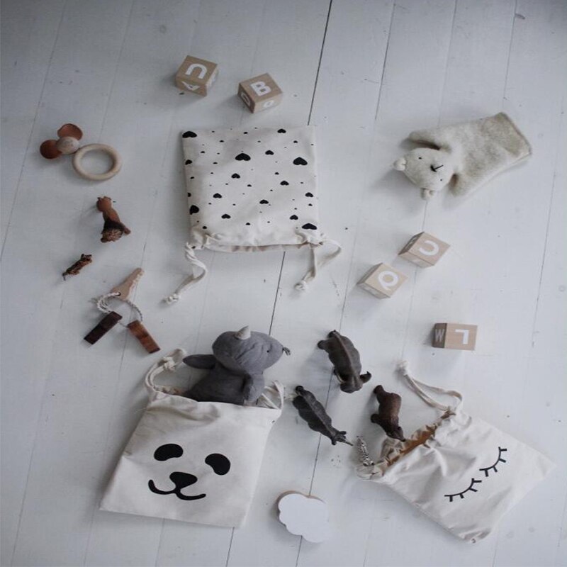 Túi Vải Canvas Đựng Đồ Đa Năng Tiện Dụng In Họa Tiết Xinh Xắn