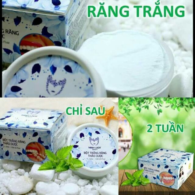 Bột trắng răng cao cấp Minh Lady beauty tại nhà sau 2 tuần sử dụng.