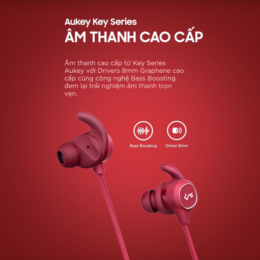 Tai Nghe Bluetooth Nhét Tai Cao Cấp AUKEY EP-B60, Driver 8mm, Chống Nước IPX6,Pin 8 giờ | BigBuy360 - bigbuy360.vn