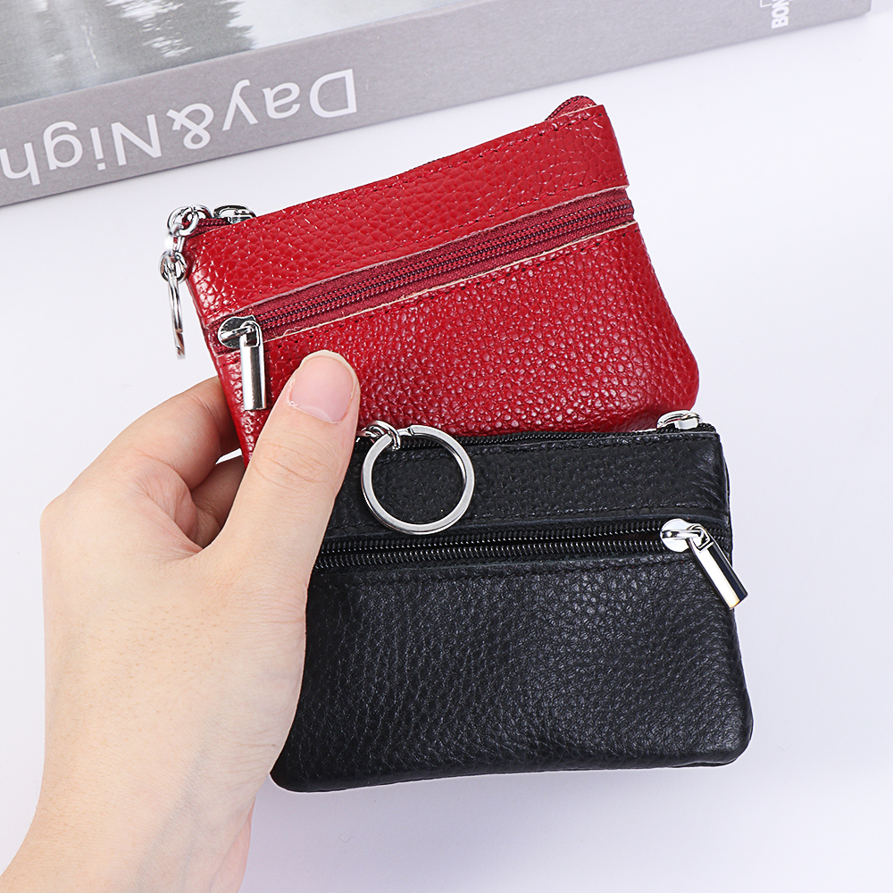 🌵CACTU🌵 Mini Zipper Pouch Muti-function Coin Purse Leather Wallet Money Clip Fashion Card Holder Practical Key Ring