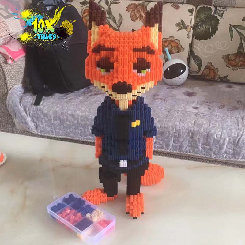 Mô hình lắp ráp 3d thỏ Juddy Hopps và cáo Nick dễ thương quà tặng sinh nhật bạn trai bạn gái, dồ decor