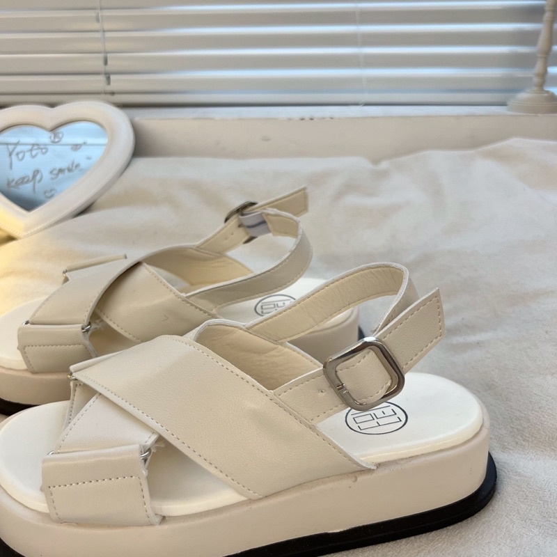 Giày Sandal Nữ Ulzzang bản cao cấp - Giày quai hậu nữ bảng ôm chân che khuyết điểm cao 4p đi học