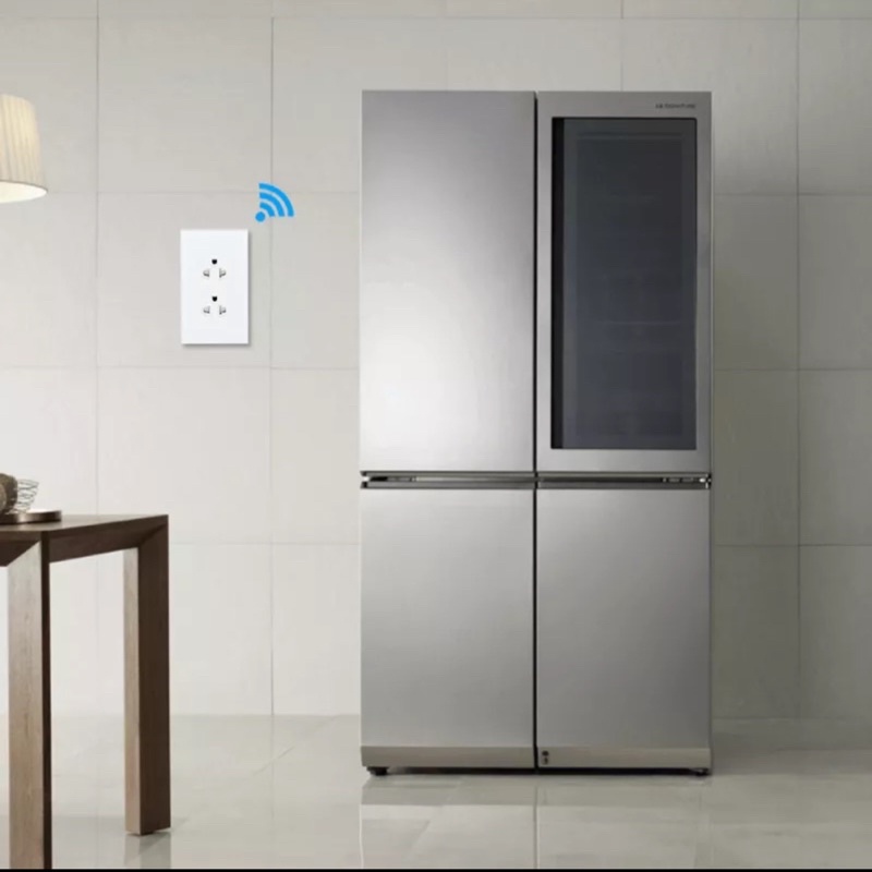 Ổ cắm âm tường Wifi Tuya 16A mặt kính cường lực sang trọng