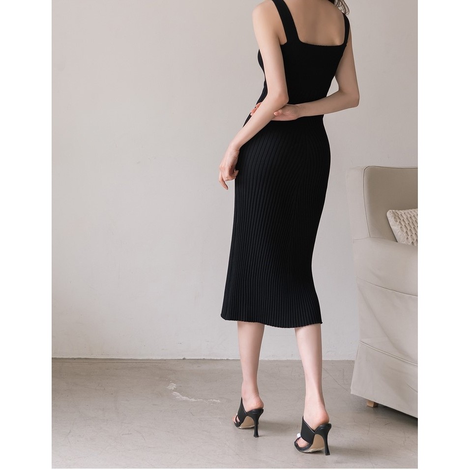 Đầm Len 2 Dây Form Chuẩn Tôn Dáng, Đi Làm, Đi Tiệc Đều Đẹp - D55 | BigBuy360 - bigbuy360.vn