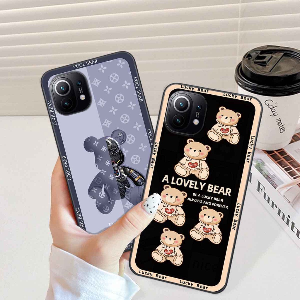 Ốp Xiaomi Mi 11 / Mi 11T / Mi 11 Lite bear brick, gấu đáng yêu, dễ thương