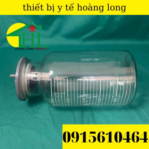 Bình Thủy Tinh Đựng Dịch Cho Máy Hút Dịch 2 Bình Yuwell 7A-23D, 7A-23B